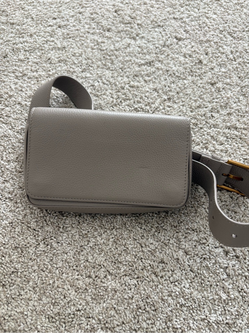 Auxiliary Gray/ Taupe Leather Belt Bag